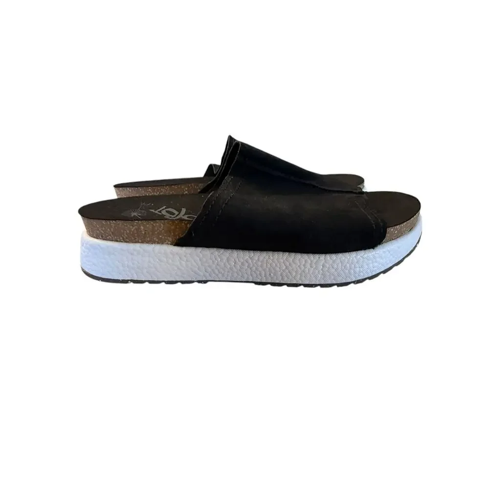 OTBT Wayside Black Suede Slide Sandals with Suede Upper Womens Size 11
